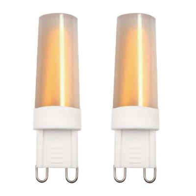 Paquet de 2 ampoules LED G9 givrées - blanc chaud 2.5W 