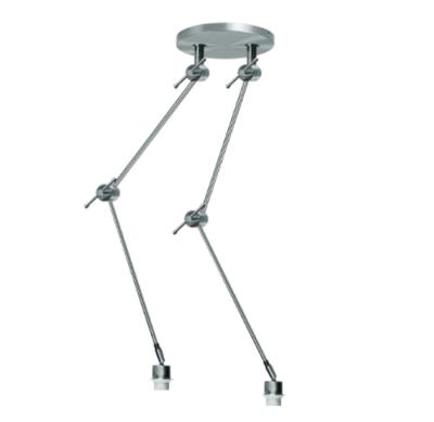 Plafonnier en métal avec 2 bras articulés chrome brillant