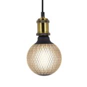 Ampoule globe E27 LED - Motif filet noir - 6W - 1800K