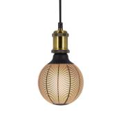 Ampoule globe E27 LED - Motifs aiguilles de pin noir - 4W - 1800K