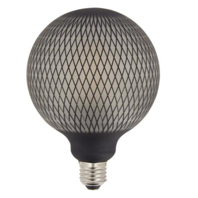 Ampoule globe E27 LED - Motif filet noir - 6W - 1800K