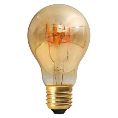 Ampoule LED - Culot E27 - Filament 4 looping - Verre Ambré