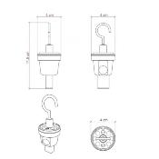 Crochet de fixation en métal pour guirlande extérieure - câble plat