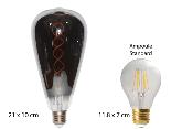 Ampoule LED EDISON XXL Culot E27 - Verre fumé noir et filaments spirales - 4W - 120Lm