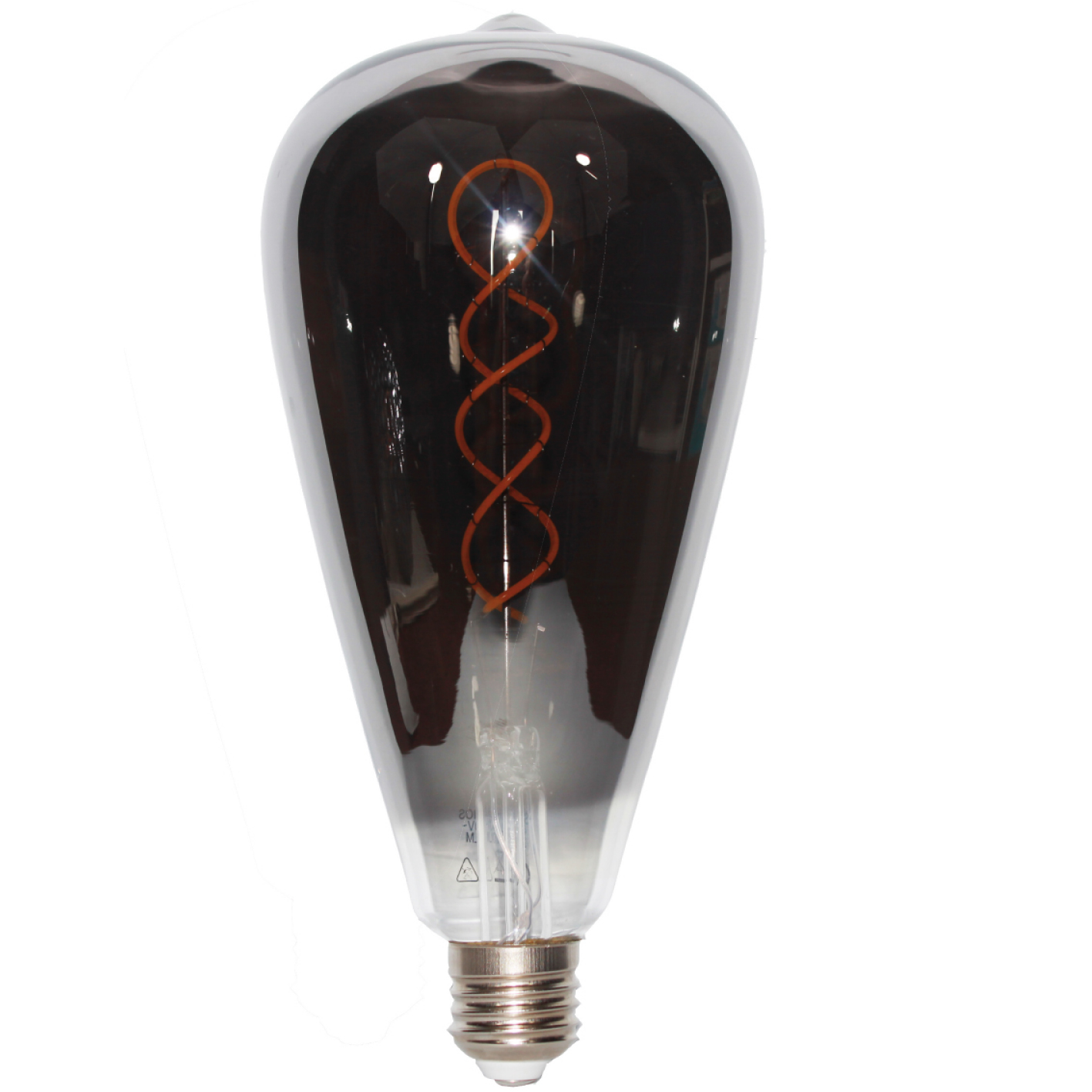 Ampoule LED EDISON XXL Culot E27 - Verre fumé noir et filaments spirales - 4W - 120Lm