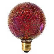 Ampoule LED décorative Mosaique rouge craquelée - Globe culot E27 - 4W - 470LM - 2700K