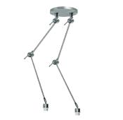 Plafonnier en métal avec 2 bras articulés chrome brillant
