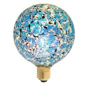 Ampoule LED décorative Mosaique bleue craquelée - Globe culot E27 - 4W