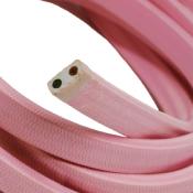 Câble électrique plat - Tissu effet soie - Rose Baby