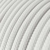 Câble rond - Tissu effet soie - Blanc