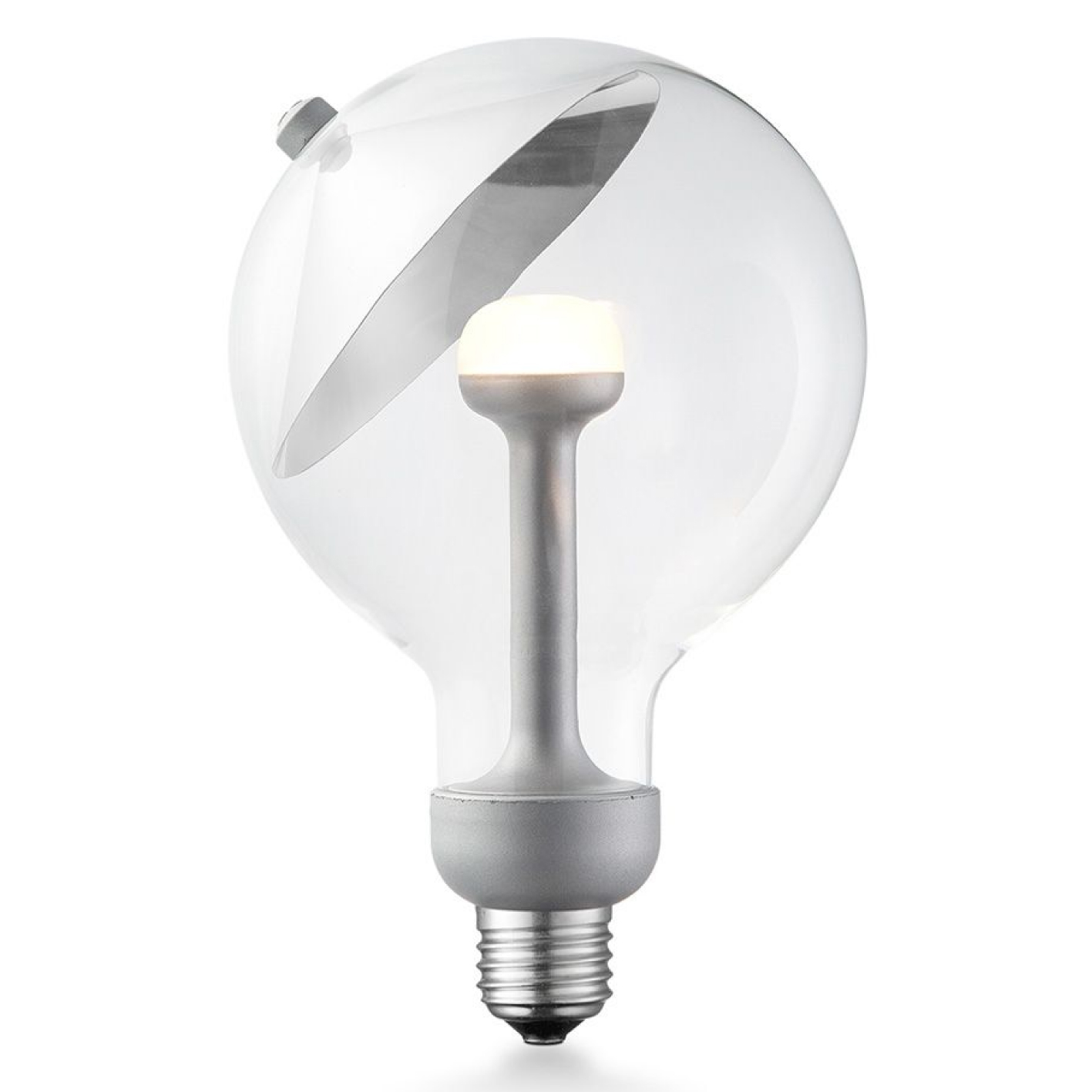 Ampoule LED culot E27 forme globe avec parabole chrome - Grand modèle - G120