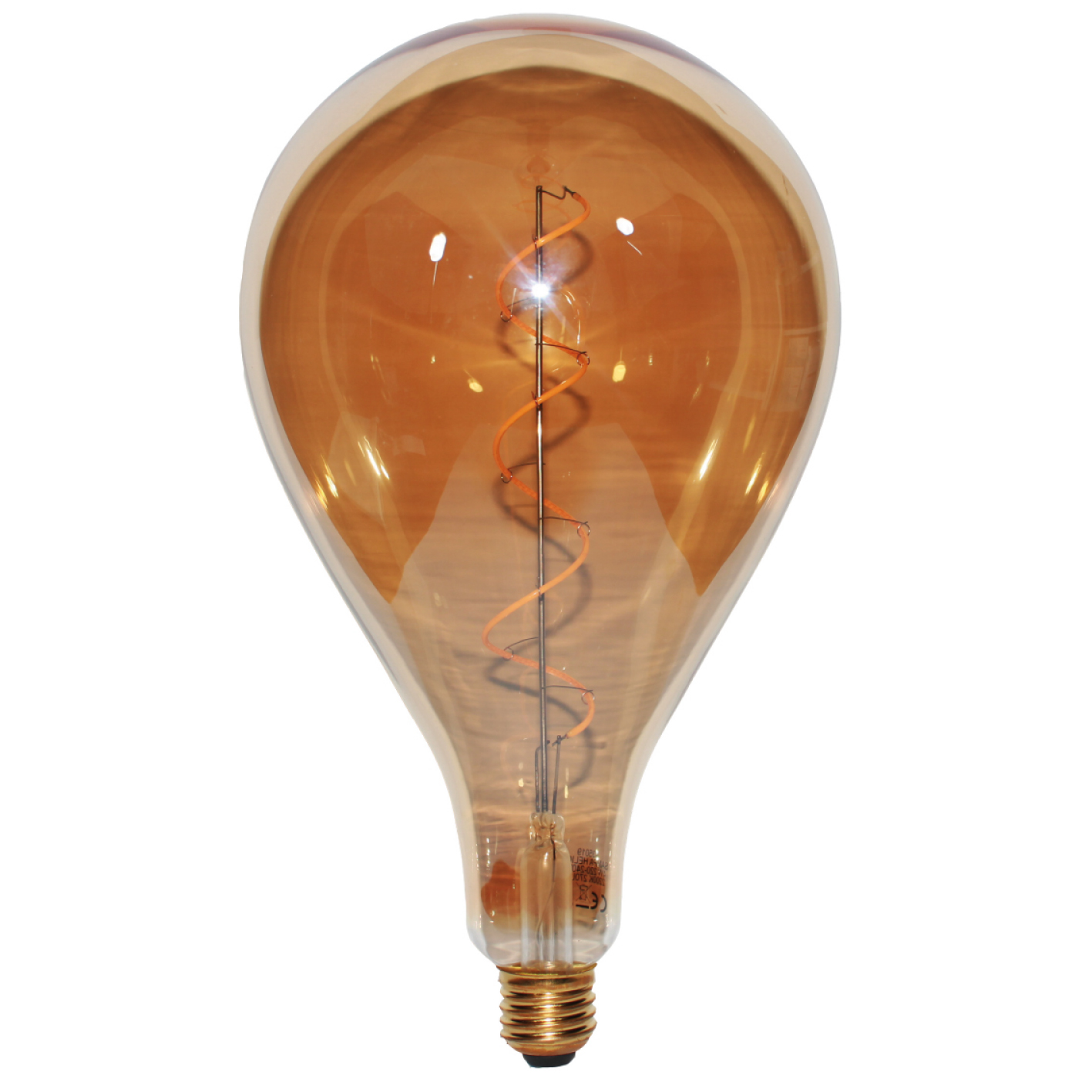 Ampoule décorative XL poire Culot E27 LED - Filament spirale - 2200K - 4W    