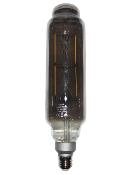Ampoule LED forme tube XL verre fumé noir - Culot E27