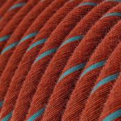 Câble rond - Tissu coton - Rouge / Bleu - Spirales