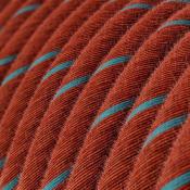 Câble rond - Tissu coton - Rouge / Bleu - Spirales
