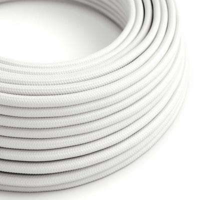 Câble rond - Tissu effet soie - Blanc