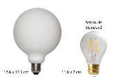 Ampoule LED Culot E27 - Forme globe en verre blanc mat - 6W - 500lm