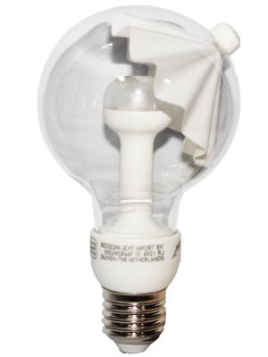 Ampoule LED culot E27 forme globe avec parapluie blanc amovible - Petit modèle