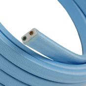 Câble électrique plat - Tissu effet soie - Azur Baby