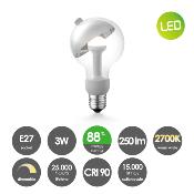 Ampoule LED culot E27 forme globe avec parabole chrome - Petit modèle - G80