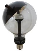 Ampoule LED culot E27 forme globe avec parabole noire et argent amovible - Grand modèle