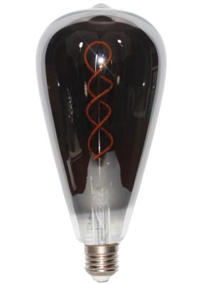 Ampoule LED EDISON XXL Culot E27 - Verre fumé noir et filaments spirales - 4W - 120Lm
