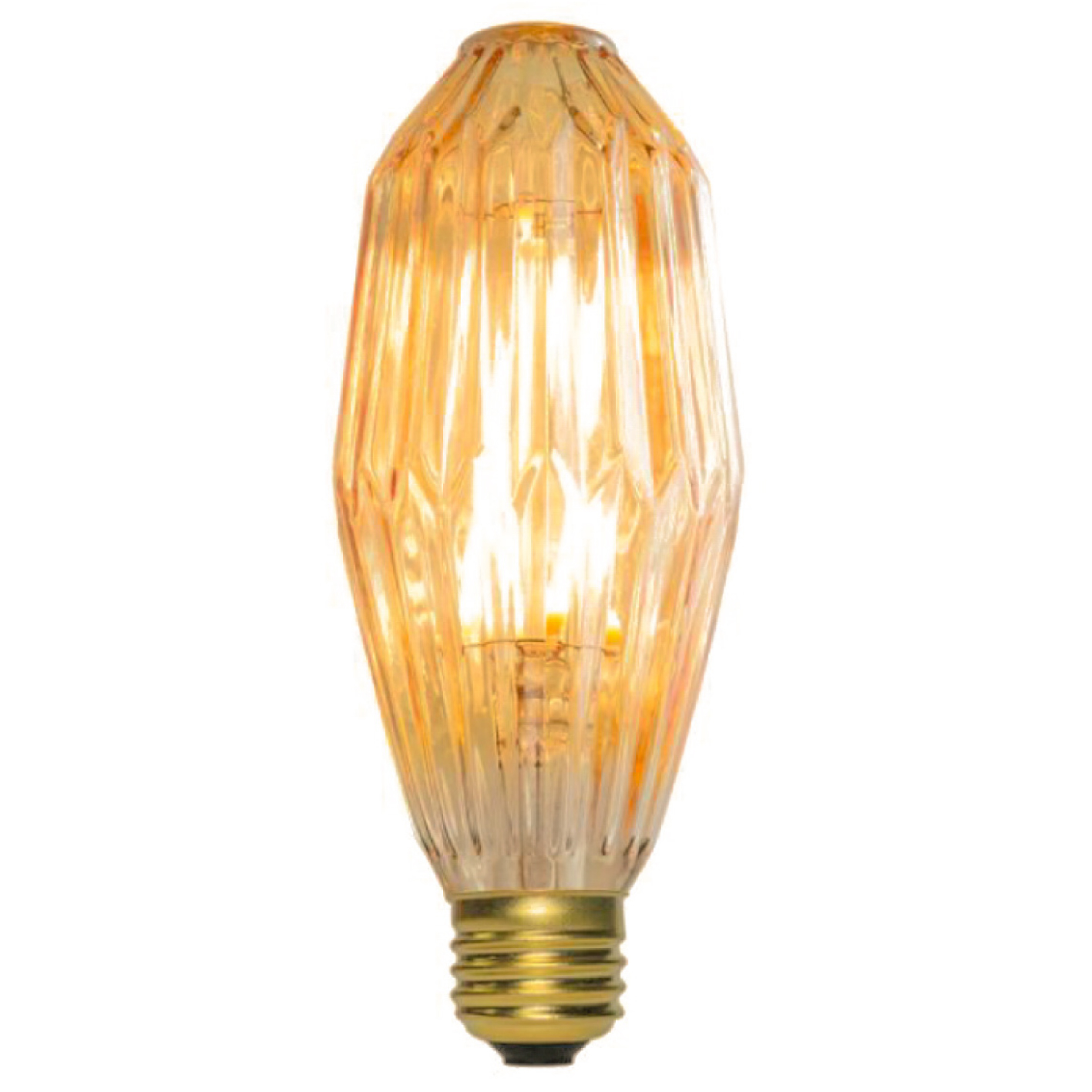 Ampoule décorative LED à facettes en verre transparent - Culot E27 - 4W - 450lm - Blanc chaud