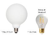 Ampoule LED Culot E27 - Forme globe en verre blanc mat - 5W - 4000K