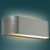 Applique intérieure murale en métal acier brossé avec diffuseur de lumière - E14