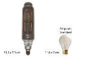 Ampoule LED décorative - Tube XL - Verre fumé noir - E27 - 3000K - 320LM