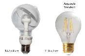 Ampoule LED culot E27 forme globe avec parabole blanche - Petit modèle