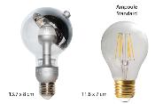 Ampoule LED culot E27 forme globe avec parabole chromée brillante - Petit modèle