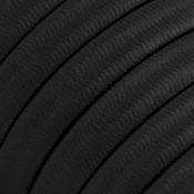 Câble électrique plat - Tissu effet soie - Noir