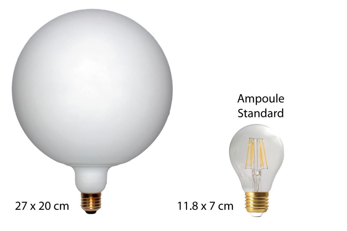 Ampoule LED forme Globe géante Culot E27 Coloris blanc mat 7W 4000K