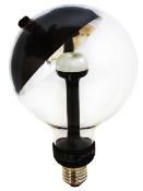 Ampoule LED culot E27 forme globe avec parabole noire et argent amovible - Grand modèle G120