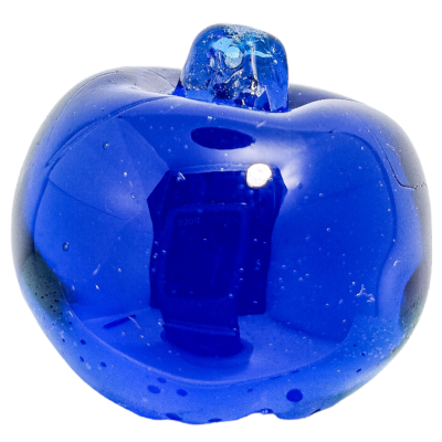 Perle pomme bleu foncé translucide
