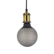 Ampoule globe E27 LED - Motif filet noir - 6W - 1800K