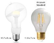 Ampoule LED culot E27 forme globe avec parabole blanche - Petit modèle G80