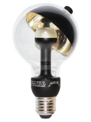 Ampoule LED culot E27 forme globe avec parabole noire et dorée - Petit modèle G80