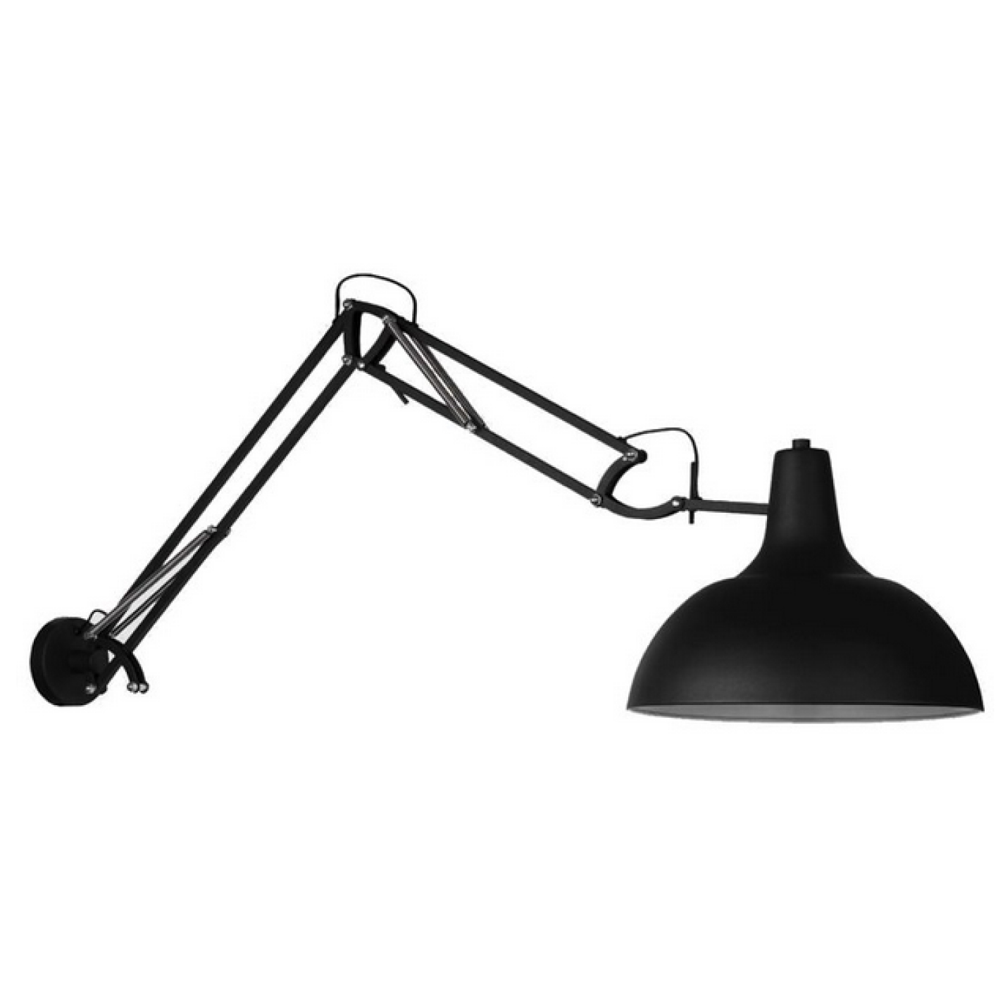 Applique lampe d'architecte en métal bras articulé noir mat E27