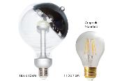 Ampoule LED culot E27 forme globe avec parabole chrome - Grand modèle