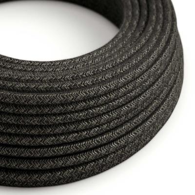 Câble rond - Tissu lin - Anthracite et naturel