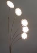 Lampadaire en métal chromé 5 spots - Lampe sur pied - Luminaire LED
