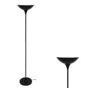Lampadaire avec coupole en métal noir sur pied