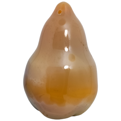 Perle poire - Beige/Marron laiteuse - Grand modèle