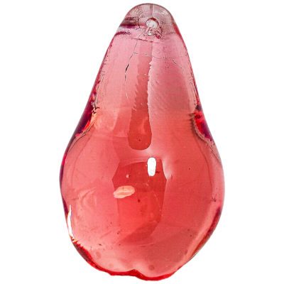 Perle poire - Rose saumon translucide - Petit modèle