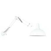 Applique lampe d'architecte en métal bras articulé blanc mat E27