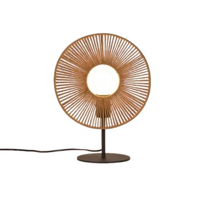 Lampe à poser Sahara - cordelettes tressées beige et métal noir 