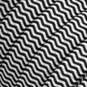 Câble électrique plat - Tissu effet soie - ZigZag Blanc et Noir