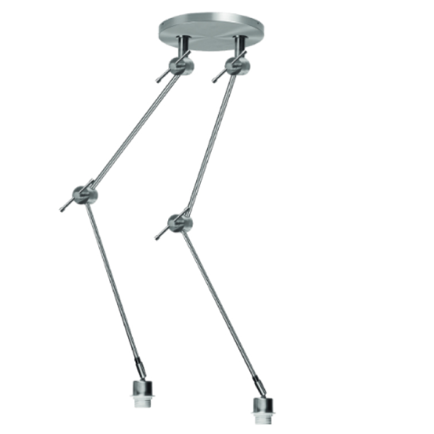 Plafonnier en métal avec 2 bras articulés chrome brillant